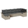 Ensemble de canapé de jardin 7 pcs Gris clair polyrotin 566311566311