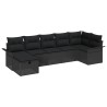 Ensemble de canapé de jardin avec coussin 7 pcs Noir polyrotin 566313566313