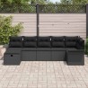 Ensemble de canapé de jardin avec coussin 7 pcs Noir polyrotin 566313566313