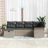 Ensemble de canapé de jardin 6 pcs Gris clair polyrotin 566314566314