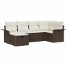 Ensemble de canapé de jardin 6 pcs Marron et Crème polyrotin 566315566315