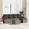 Ensemble de canapé de jardin avec coussin 6 pcs Gris polyrotin 566318566318