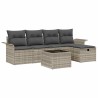 Ensemble de canapé de jardin 6 pcs Gris clair polyrotin 566319566319