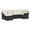 Ensemble de canapé de jardin 6 pcs Noir et Crème polyrotin 566321566321