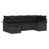 Ensemble de canapé de jardin avec coussin 6 pcs Noir polyrotin 566323566323