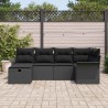 Ensemble de canapé de jardin avec coussin 6 pcs Noir polyrotin 566323566323
