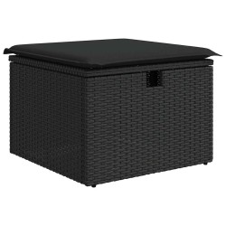 Ensemble de canapé de jardin avec coussin 6 pcs Noir polyrotin 566323566323