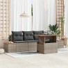 Ensemble de canapé de jardin 5 pcs Gris Poly rotin 566325566325