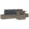 Ensemble de canapé de jardin 5 pcs Gris Poly rotin 566326566326