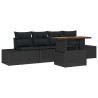 Ensemble de canapé de jardin 5 pcs Noir Poly rotin 566328566328