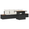 Ensemble de canapé de jardin 5 pcs Noir Poly rotin 566329566329