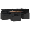 Ensemble de canapé de jardin 6 pcs Noir Poly rotin 566332566332