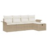 Ensemble de canapé de jardin 5 pcs Beige et crème polyrotin 566333566333