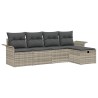 Ensemble de canapé de jardin 5 pcs Gris clair polyrotin 566337566337