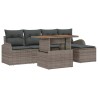 Ensemble de canapé de jardin 6 pcs Gris Poly rotin 566340566340