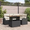 Ensemble de canapé de jardin 5 pcs Noir Poly rotin 566341566341