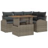 Ensemble de canapé de jardin 5 pcs Gris Poly rotin 566342566342
