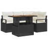 Ensemble de canapé de jardin 5 pcs Noir Poly rotin 566344566344