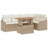Ensemble de canapé de jardin 6 pcs Beige Poly rotin 566345566345