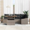 Ensemble de canapé de jardin 6 pcs Gris Poly rotin 566354566354