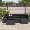 Ensemble de canapé de jardin 6 pcs Noir Poly rotin 566357566357