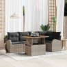 Ensemble de canapé de jardin 6 pcs Gris Poly rotin 566358566358