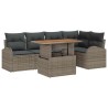 Ensemble de canapé de jardin 6 pcs Gris Poly rotin 566358566358