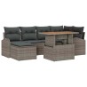 Ensemble de canapé de jardin 7 pcs Gris Poly rotin 566359566359