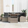 Ensemble de canapé de jardin 7 pcs Gris Poly rotin 566359566359