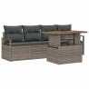 Ensemble de canapé de jardin 5 pcs Gris Poly rotin 566360566360