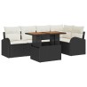 Ensemble de canapé de jardin 6 pcs Noir Poly rotin 566364566364