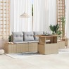 Ensemble de canapé de jardin 5 pcs Beige Poly rotin 566368566368