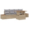 Ensemble de canapé de jardin 5 pcs Beige Poly rotin 566368566368