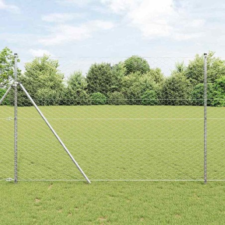Poteau de clôture. Argenté 10 x 1,5 m (maille 50 mm) Acier 566421566421