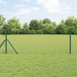 Poteau de clôture. Gris 50 x 0,6 m (maille 50 mm) Acier et PVC 566427566427