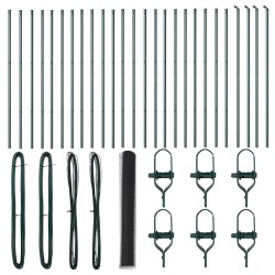 Poteau de clôture. Gris 50 x 1 m (maille de 50 mm) Acier et PVC 566436566436