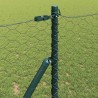 Poteau de clôture. Gris 50 x 1 m (maille de 50 mm) Acier et PVC 566436566436