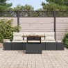 Ensemble de canapé de jardin 5 pcs Noir Poly rotin 566482566482
