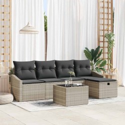 Ensemble de Canapés avec coussin Gris clair polyrotin 566486566486