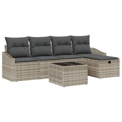 Ensemble de Canapés avec coussin Gris clair polyrotin 566486566486