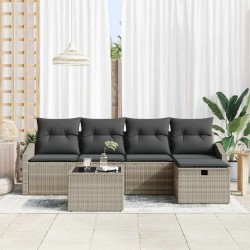Ensemble de Canapés avec coussin Gris clair polyrotin 566486566486
