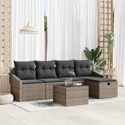 Ensemble de Canapés avec coussin avec stockage Gris polyrotin 566488566488