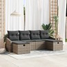 Ensemble de canapé de jardin avec coussin 6 pcs polyrotin 566490566490