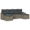 Ensemble de canapé de jardin avec coussin 6 pcs polyrotin 566490566490