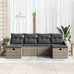 Ensemble de canapé de jardin avec coussin 6 pcs polyrotin 566490566490