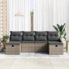 Ensemble de canapé de jardin avec coussin 6 pcs polyrotin 566490566490