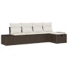 Ensemble de canapé de jardin 5 pcs Marron polyrotin 566491566491