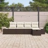 Ensemble de canapé de jardin 5 pcs Marron polyrotin 566491566491