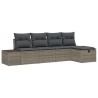 Ensemble de canapé de jardin avec coussin 5 pcs Gris polyrotin 566492566492