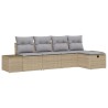 Ensemble de canapé de jardin avec coussin 5 pcs Beige polyrotin 566493566493